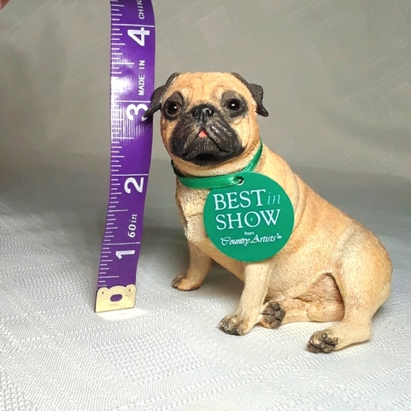 COPY - Vintage Country Artists Best in Show Fawn Pug Dog Sculpture Collectible … - Picture 13 of 16